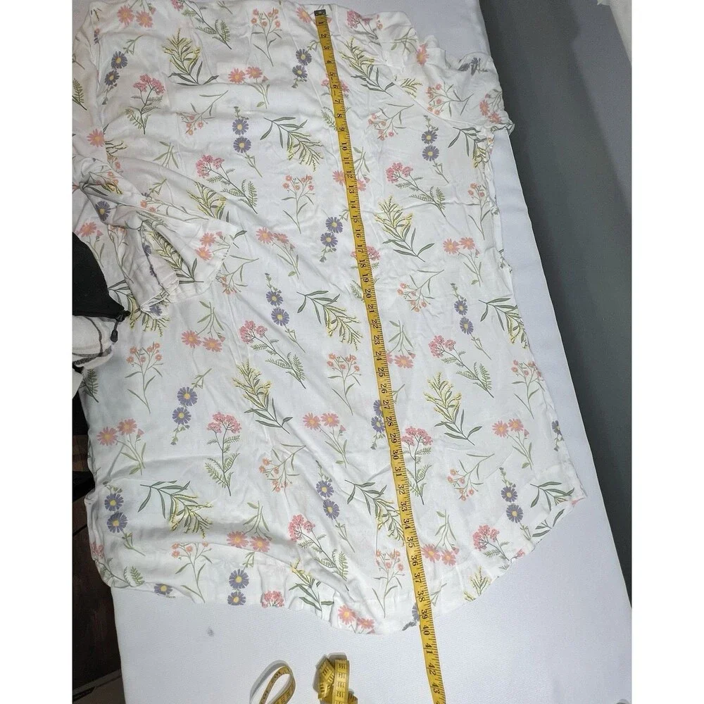 Piyama Womens Short Kimono Robe Sz XXXL Wild Flower Bloomcore Spring Romantic